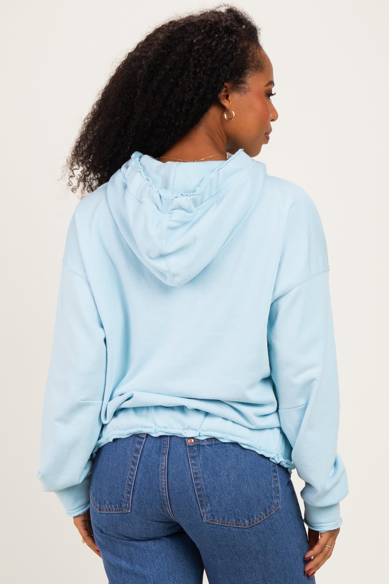 Blue Sky Oversized Fleece Terry Hoodie