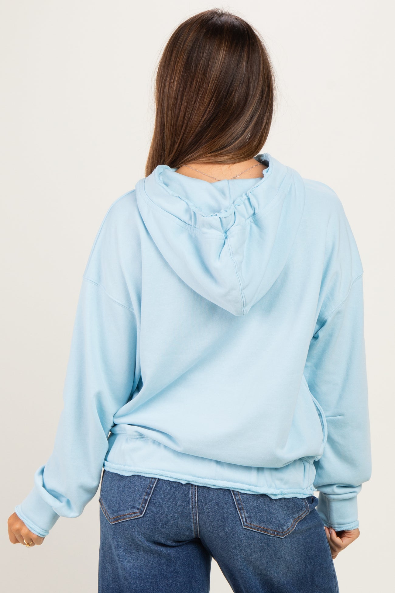 Blue Sky Oversized Fleece Terry Maternity Hoodie