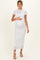 White Sheer Lace Overlay Short Sleeve Maternity Midi Dress