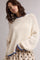 Cream Contrast Trim Pointelle Sweater