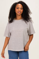 Grey Multi Stripe Oversized Tee