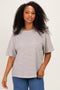 Grey Multi Stripe Oversized Tee