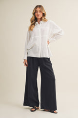 Midnight Drawstring Wide Leg Maternity Pants
