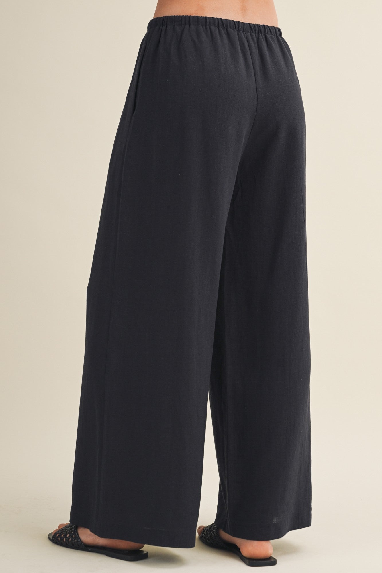 Midnight Drawstring Wide Leg Pants