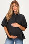 Midnight Oversized Check Plaid Maternity Button Down Shirt