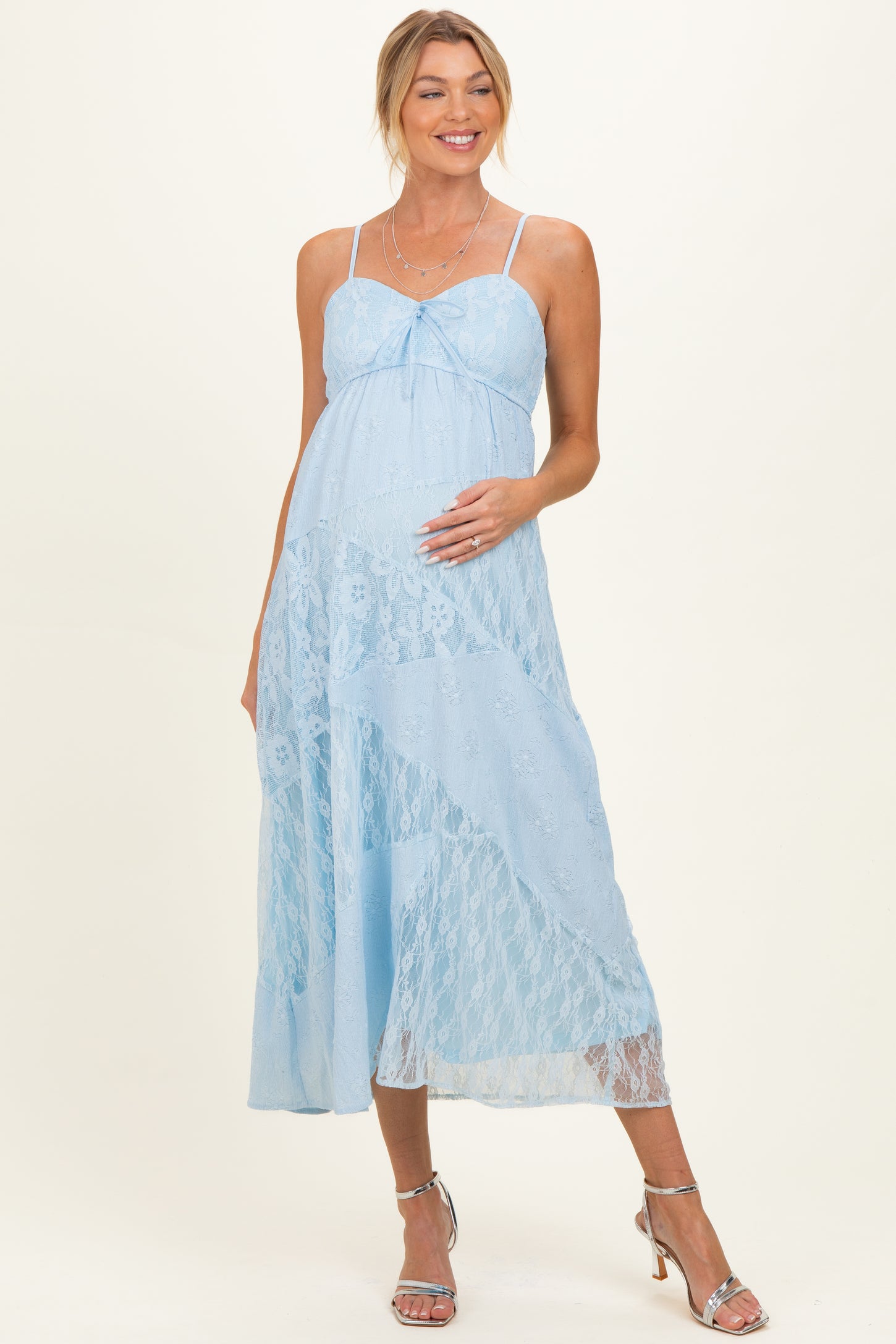 mixed lace midi dress Oasis Women's Lace Mix Midi Dress | Size: 2