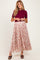Burgundy Knit Top Pleated Floral Skirt Maternity Maxi Dress