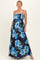 Navy Floral Waist Tie Maternity Maxi Dress