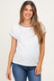 White Contrast Stitch Knit Maternity Top