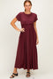 Plum Ruffle Trim Maxi Dress
