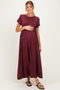 Plum Ruffle Trim Maternity Maxi Dress