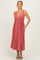 Mauve Sleeveless Ribbed Knit A-Line Midi Dress