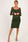 Olive Lace Long Sleeve Maternity Midi Dress
