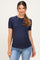 Navy Brushed Ribbed Knit Maternity Crewneck Tee