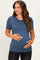 Navy Basic Short Sleeve Maternity Sweater Top