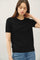 Black Basic Short Sleeve Sweater Top