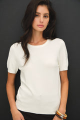 Ivory Basic Short Sleeve Maternity Sweater Top