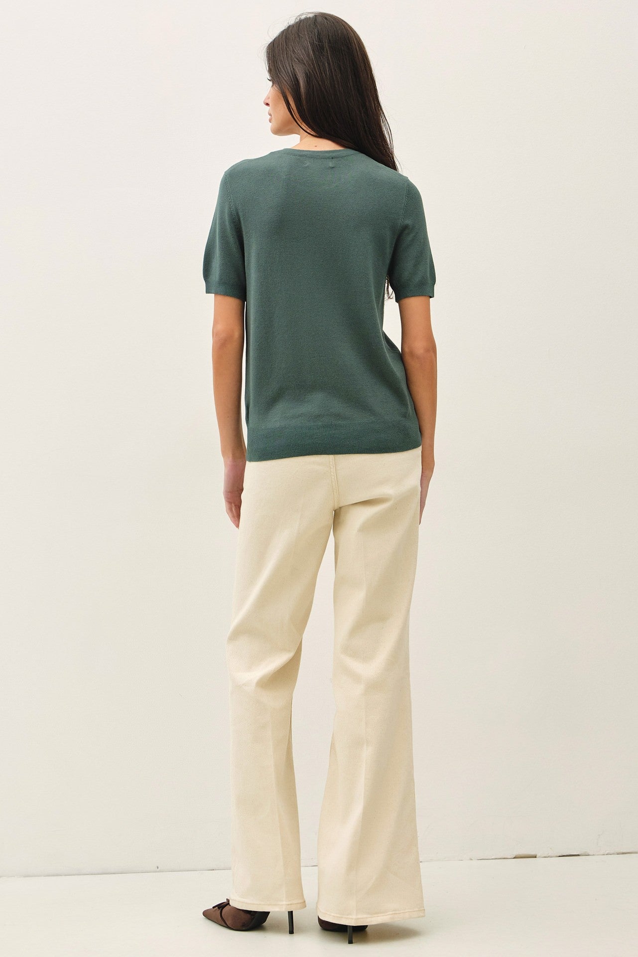 Hunter Basic Short Sleeve Sweater Top
