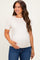 Oatmeal Basic Short Sleeve Maternity Sweater Top