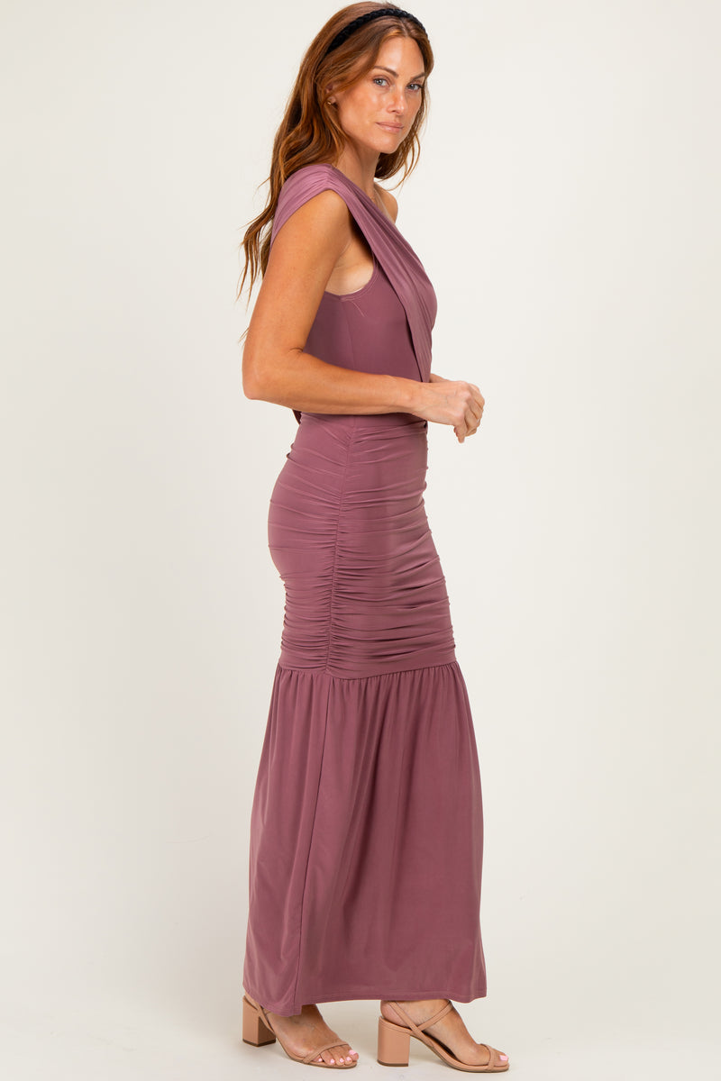 top trend ruched maxi dress mauve Destinations Maxi Halter Dress | Mauve | Womens