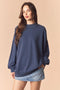Navy Oversized High Neck Sweatshirt