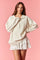 Cream Snap Collar Oversized Sweatshirt