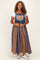 Washed Denim Mixed Plaid Plus Overall Dress