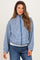 Navy Checkered Plaid Hooded Zip-Up Maternity Jacket
