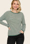 Forest Striped Waffle Knit Sweater
