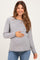 Grey Striped Waffle Knit Maternity Sweater