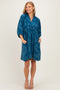 Blue Paisley Puff Sleeve Dress