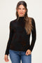 Black Velvet Floral Mock Neck Maternity Top