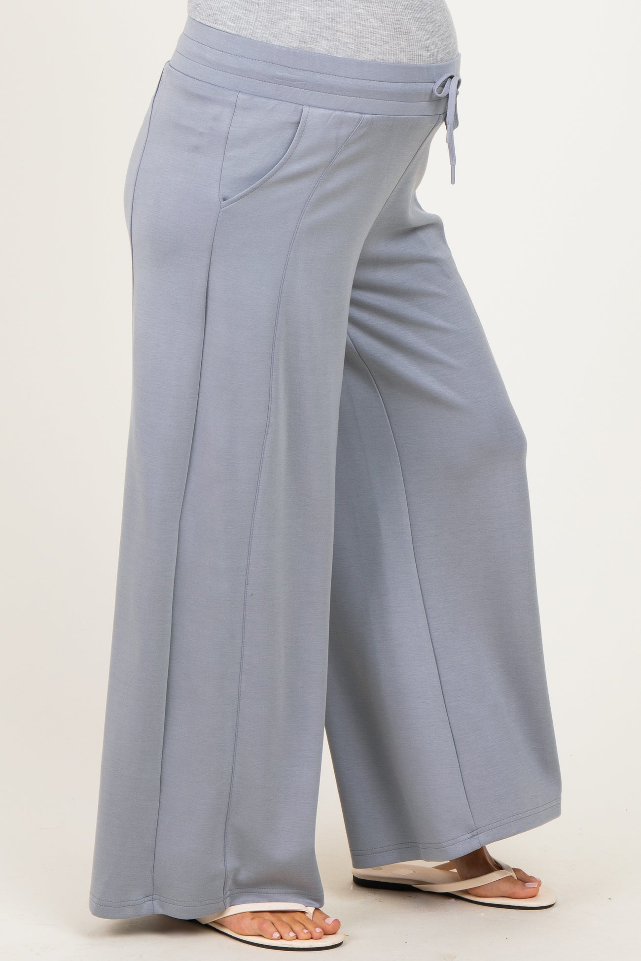 Grey Drawstring Maternity Lounge Pants