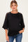 Black Mesh Shoulder Short Sleeve Maternity Top