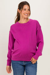 Magenta Basic Pullover Maternity Sweater