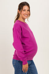 Magenta Basic Pullover Maternity Sweater