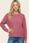 Mauve Pink Honeycomb Knit Sweater