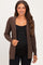 Chocolate Mini Waffle Knit Maternity Sweater Cardigan