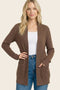 Chocolate Mini Waffle Knit Sweater Cardigan