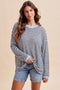Navy Striped Slub Jersey Oversized Long Sleeve