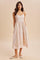 Creme Peony Floral Embroidered Hem Midi Dress