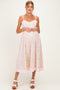 Creme Peony Floral Embroidered Hem Maternity Midi Dress