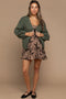 Olive Chunky Knit Bubble Sleeve Maternity Cardigan