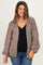 Mocha Chunky Knit Bubble Sleeve Maternity Cardigan