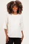 Ivory Basic Maternity Short Sleeve Sweater Top
