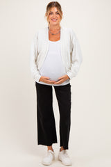 Oatmeal French Terry Maternity Shrug Cardigan