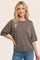 Lt Mocha Oversized Short Sleeve Sweater Top
