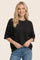 Black Oversized Short Sleeve Sweater Top
