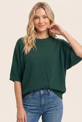 Forest Oversized Short Sleeve Sweater Top