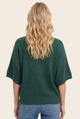 Forest Oversized Short Sleeve Sweater Top